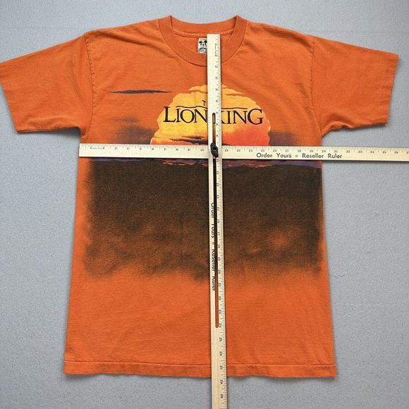 Vintage Disney The Lion King Shirt Mens Large Orange All Over Print AOP 90s - Picture 6 of 12